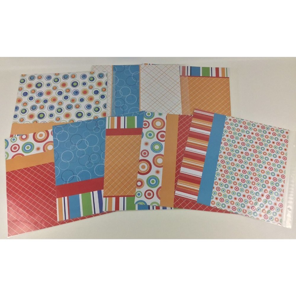 Scrapbook Lot Pages Bright Colors Family Kids Cut Outs 12x12 Paper Makes 16 Page - Picture 5 of 13